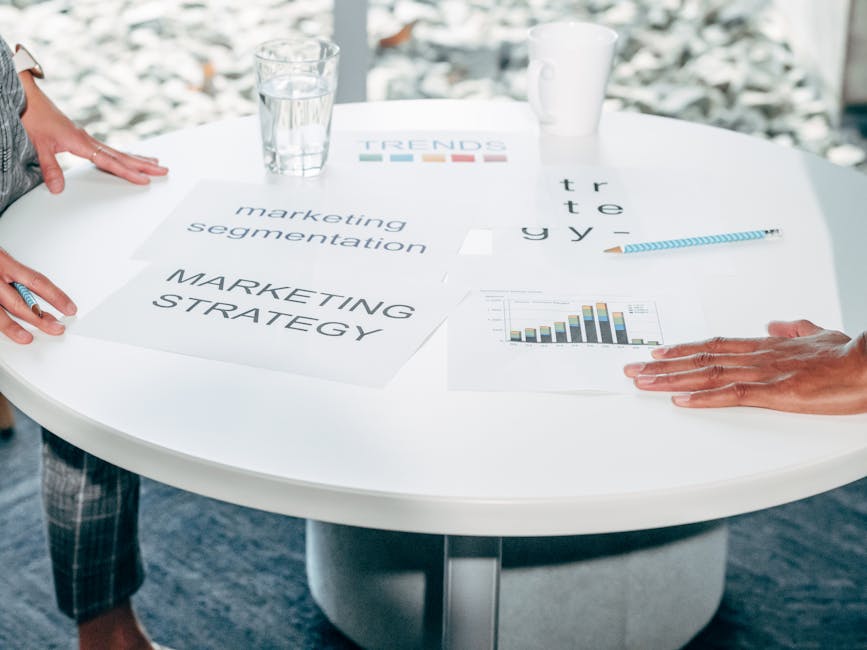 Team collaborating on a communication strategy in a modern office